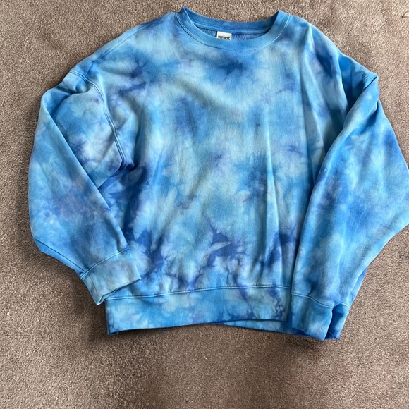 PINK Victoria's Secret Sweaters - PINK blue tiedye campus crew